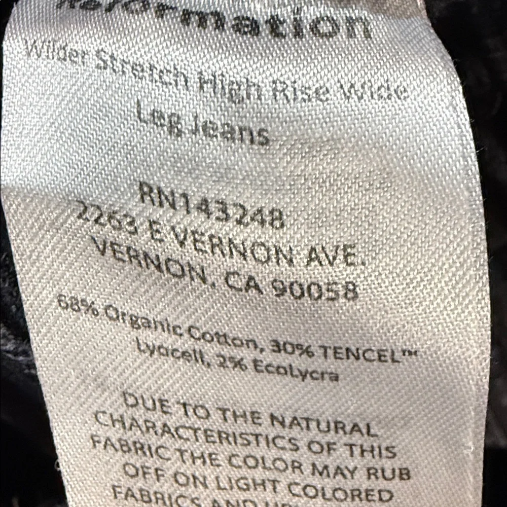 Reformation Women’s Wilder stretch high-rise wide-leg jeans Black Size 26 - Picture 5 of 11